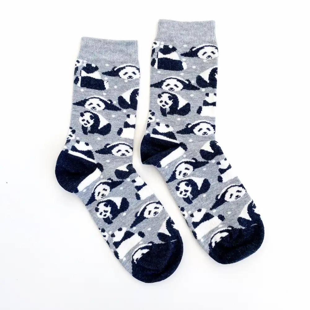 Çorap N316 - Gri Uykucu Panda Çorap