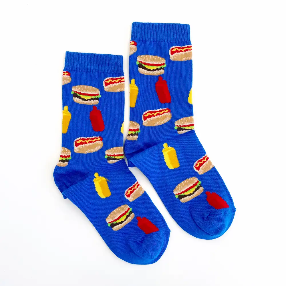 Çorap N323 - Mavi Fast Food Çorap