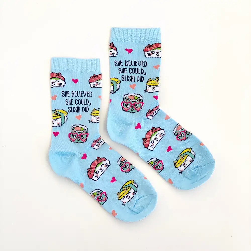 Çorap N324 - Mavi Sushı Kedi Çorap