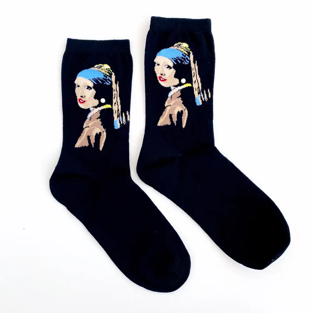 Çorap N345 - Mavi İnci Küpeli Kız Çorap