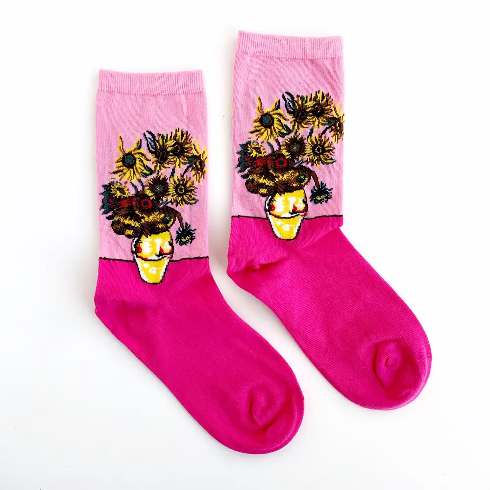 Çorap N348 -  Pembe Ayçiçeği Van Gogh Çorap