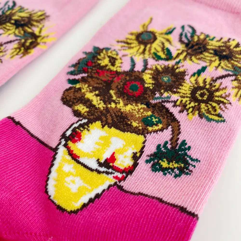 Çorap N348 -  Pembe Ayçiçeği Van Gogh Çorap