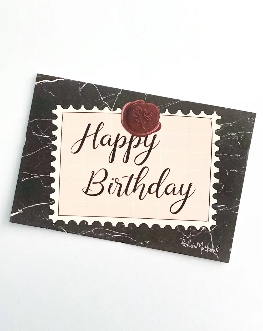 Mühürlü Happy Birthday Motto Kartı Doğum Günü Hediye Not Kartı Kartpostal