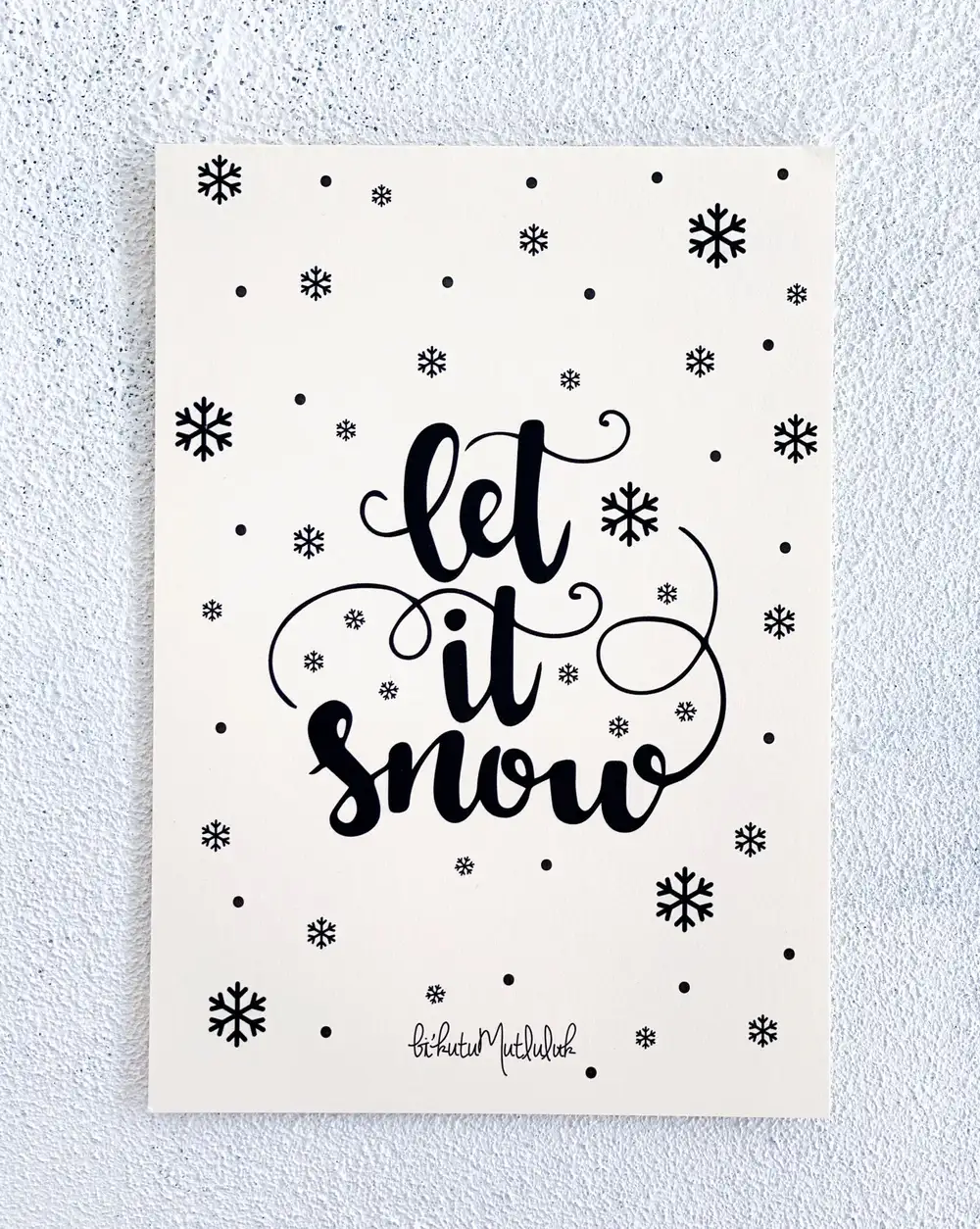 Let It Snow Motto Kartı Kartpostal