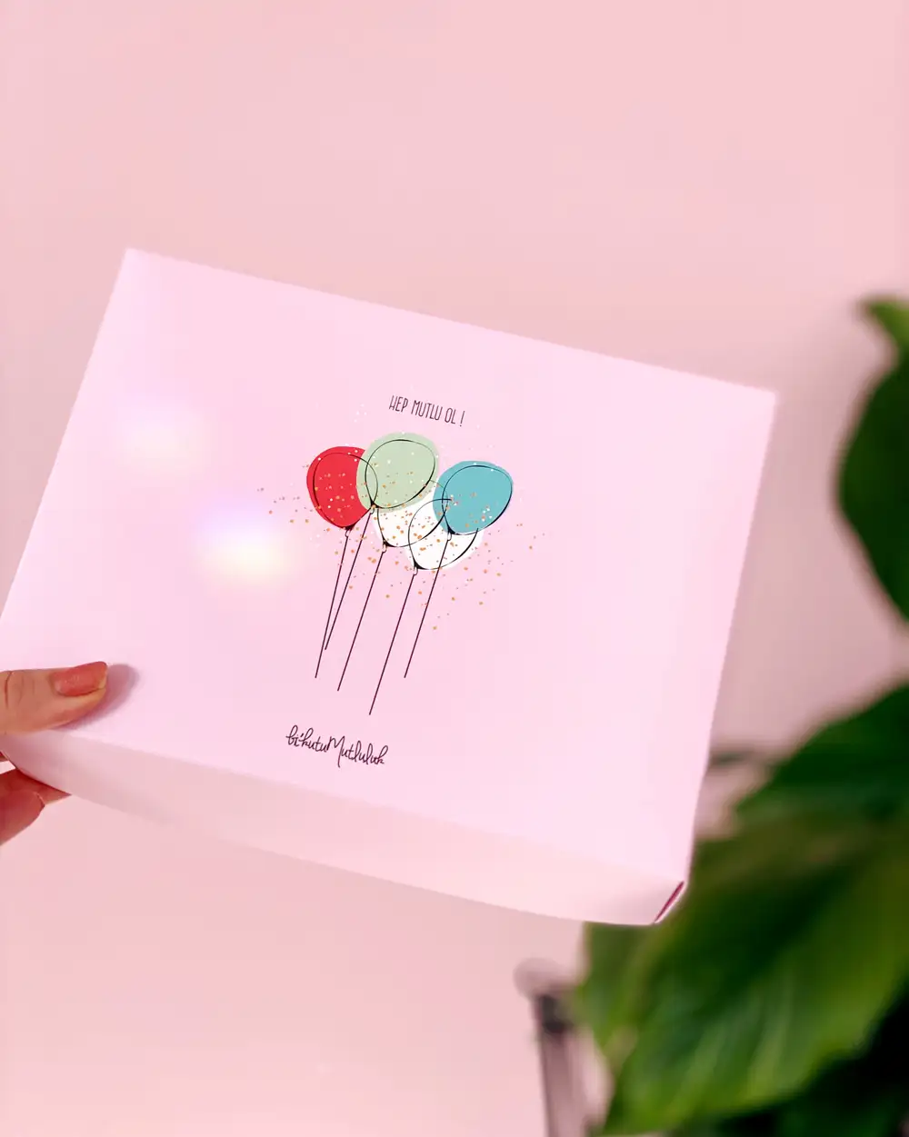 Hep Mutlu Ol Balonlar Doğum Günü Hediye Kutusu ( Sadece Kutu )
