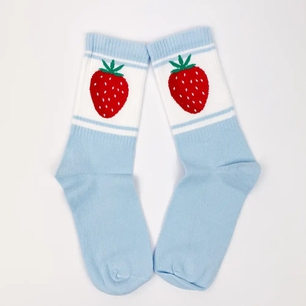 Çorap N366 - Meyve Serisi - Mavi Çilek Çorap