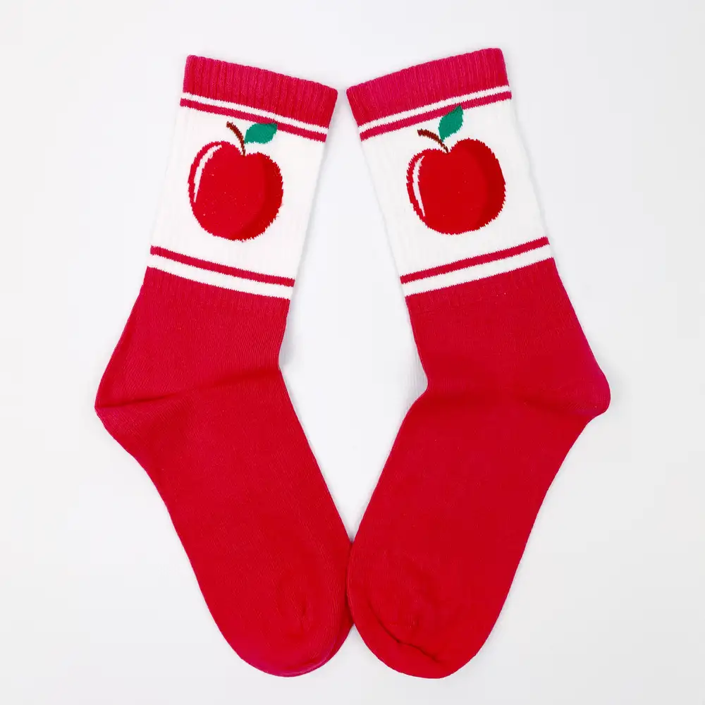 Çorap N367 - Meyve Serisi - Kırmızı Elma Çorap