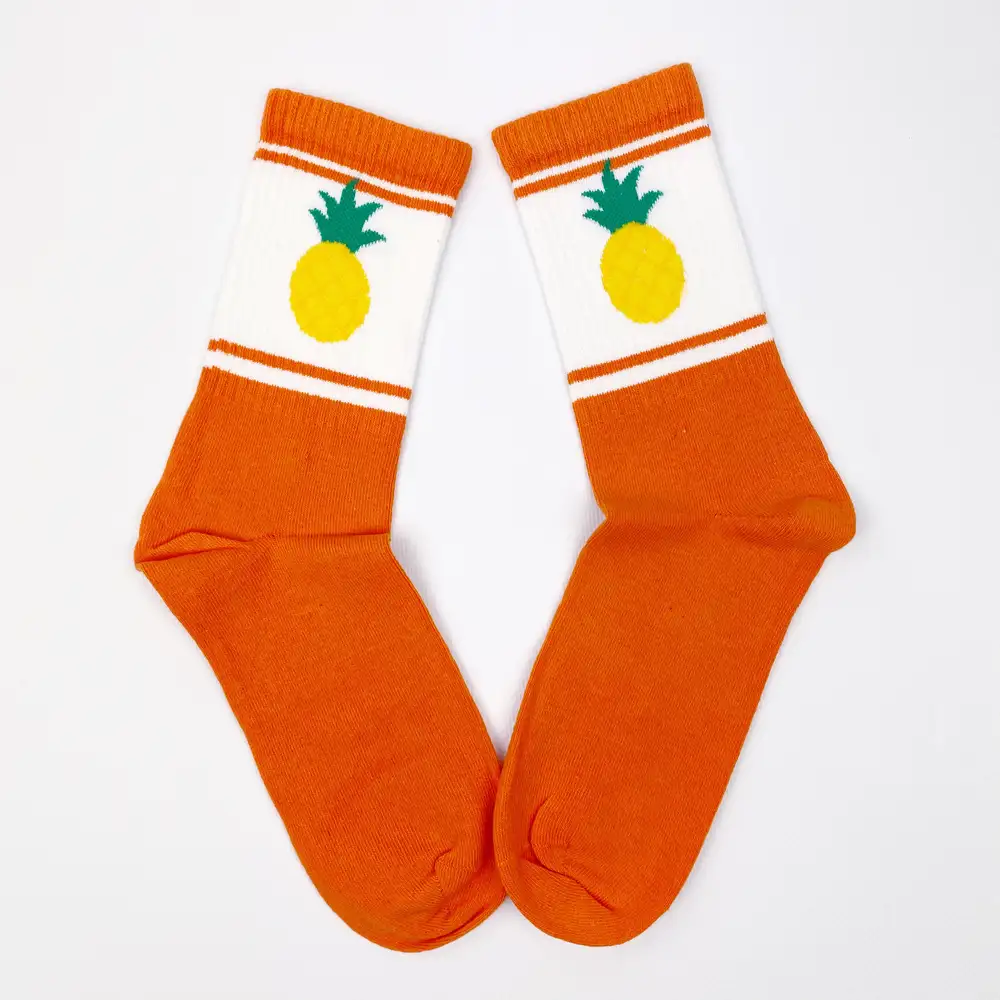 Çorap N371 - Meyve Serisi - Turuncu Ananas Çorap