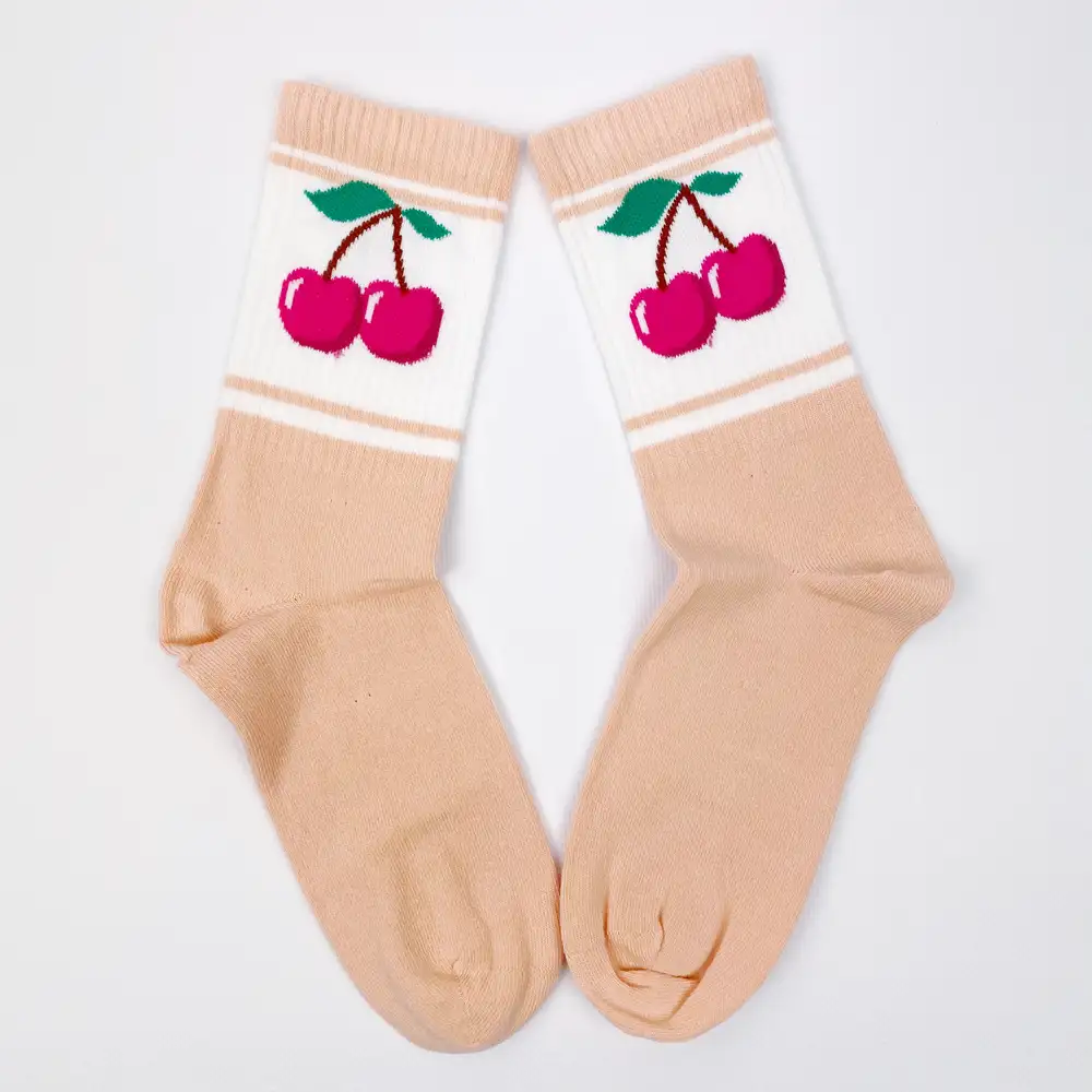 Çorap N373 - Meyve Serisi - Somon Kiraz Çorap