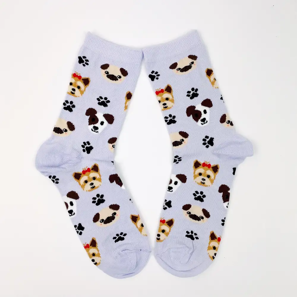 Çorap N408 - Lila Patili Köpekler Çorap