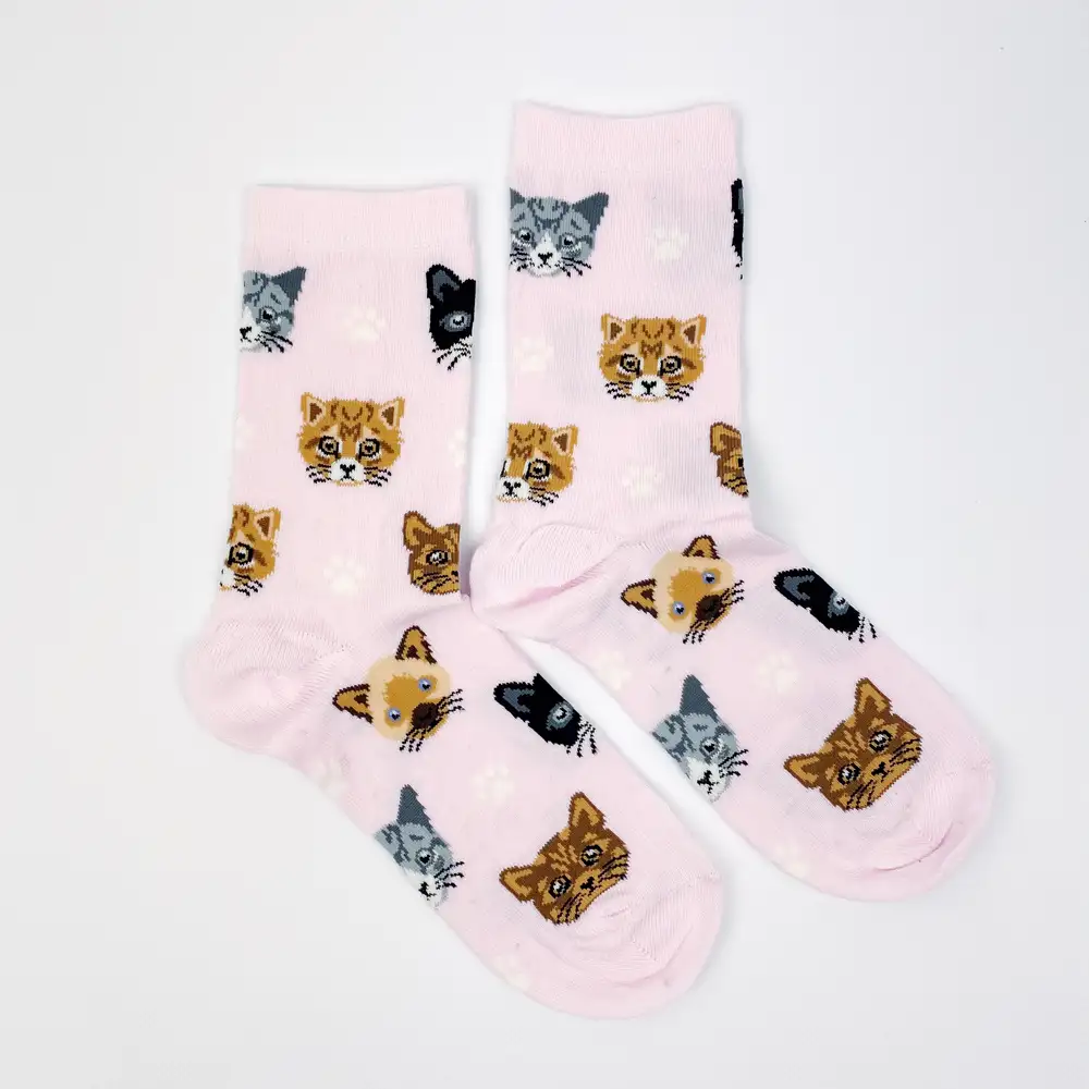 Çorap N411 - Pembe Kediler Çorap