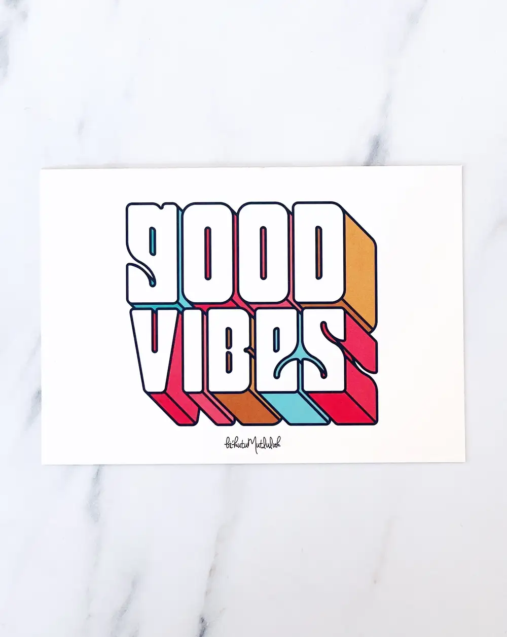 Good Vibes motto kartı Kartpostal