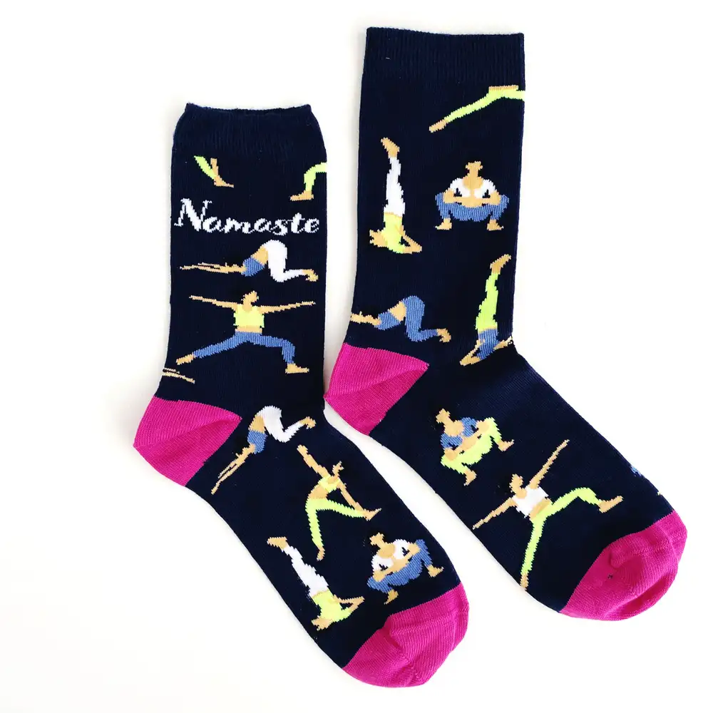 Çorap N217 - Lacivert Yoga Namaste Çorap