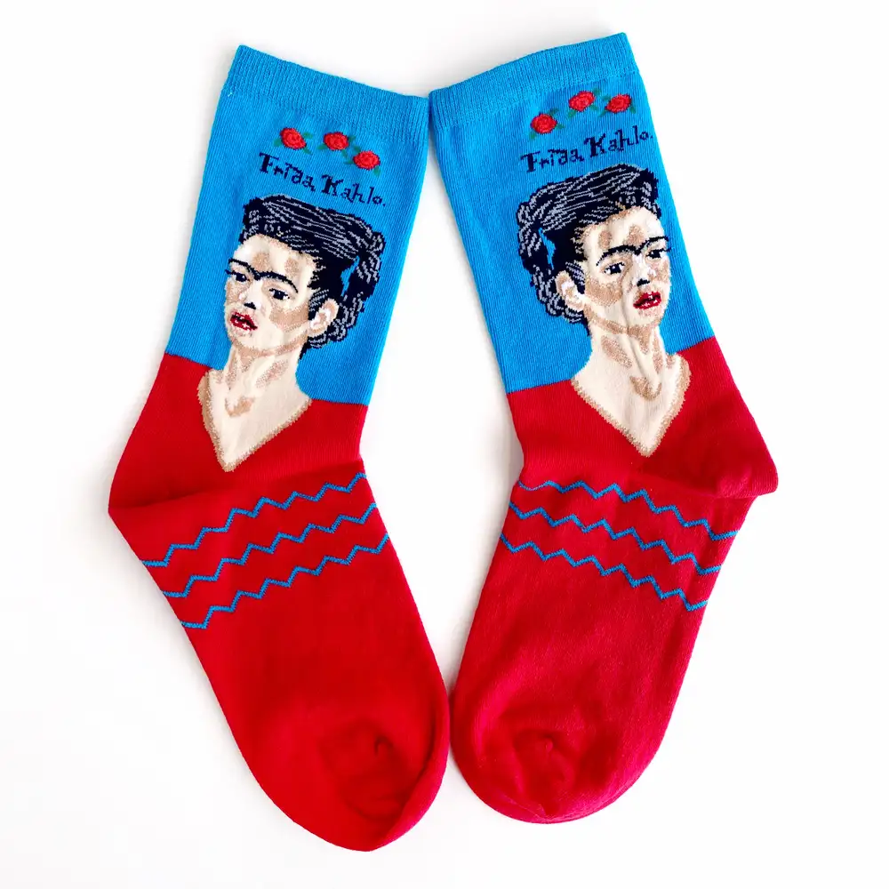 Çorap N371 - Mavi Frida Kahlo Çorap