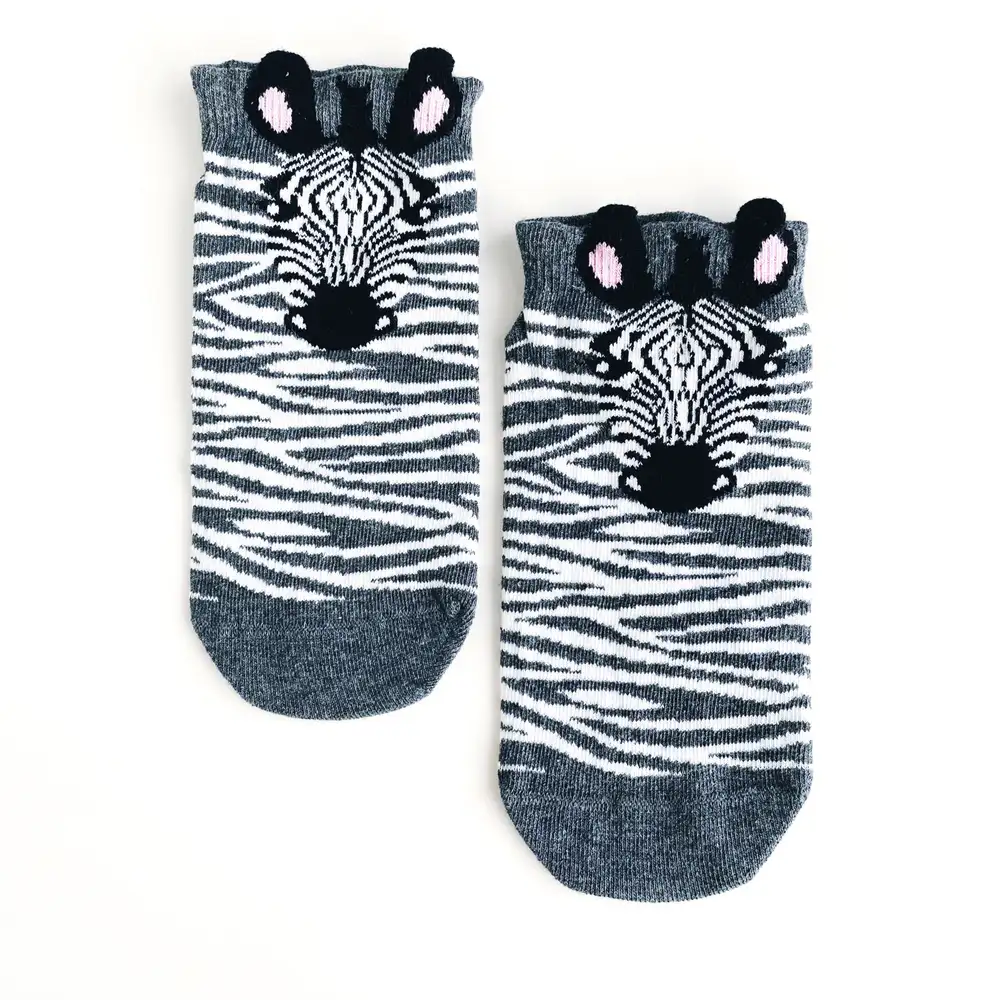 Çorap N427 - Gri Zebra Suratlı Çorap