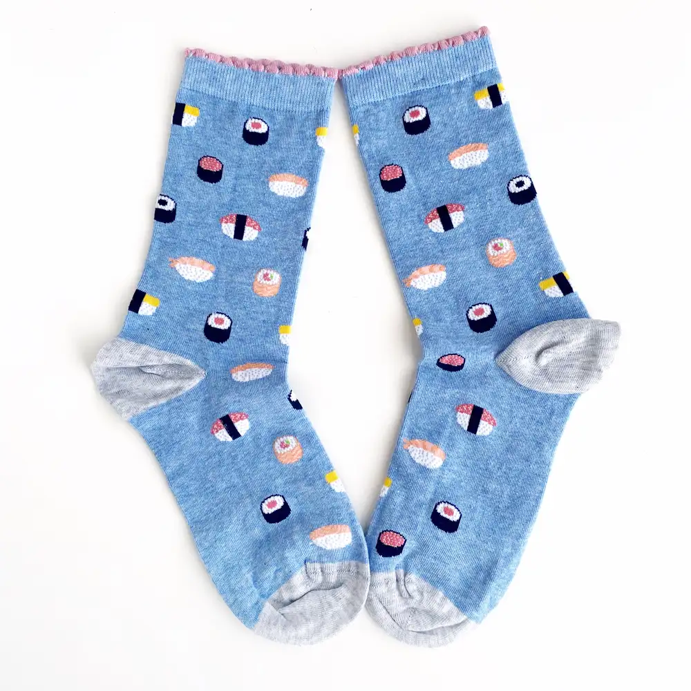 Çorap N435 - Gri - Mavi Sushi Çorap