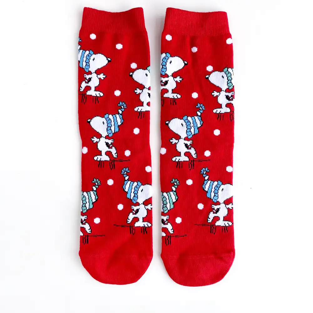 Çorap N447 - Kırmızı - Beyaz Snoopy Çorap