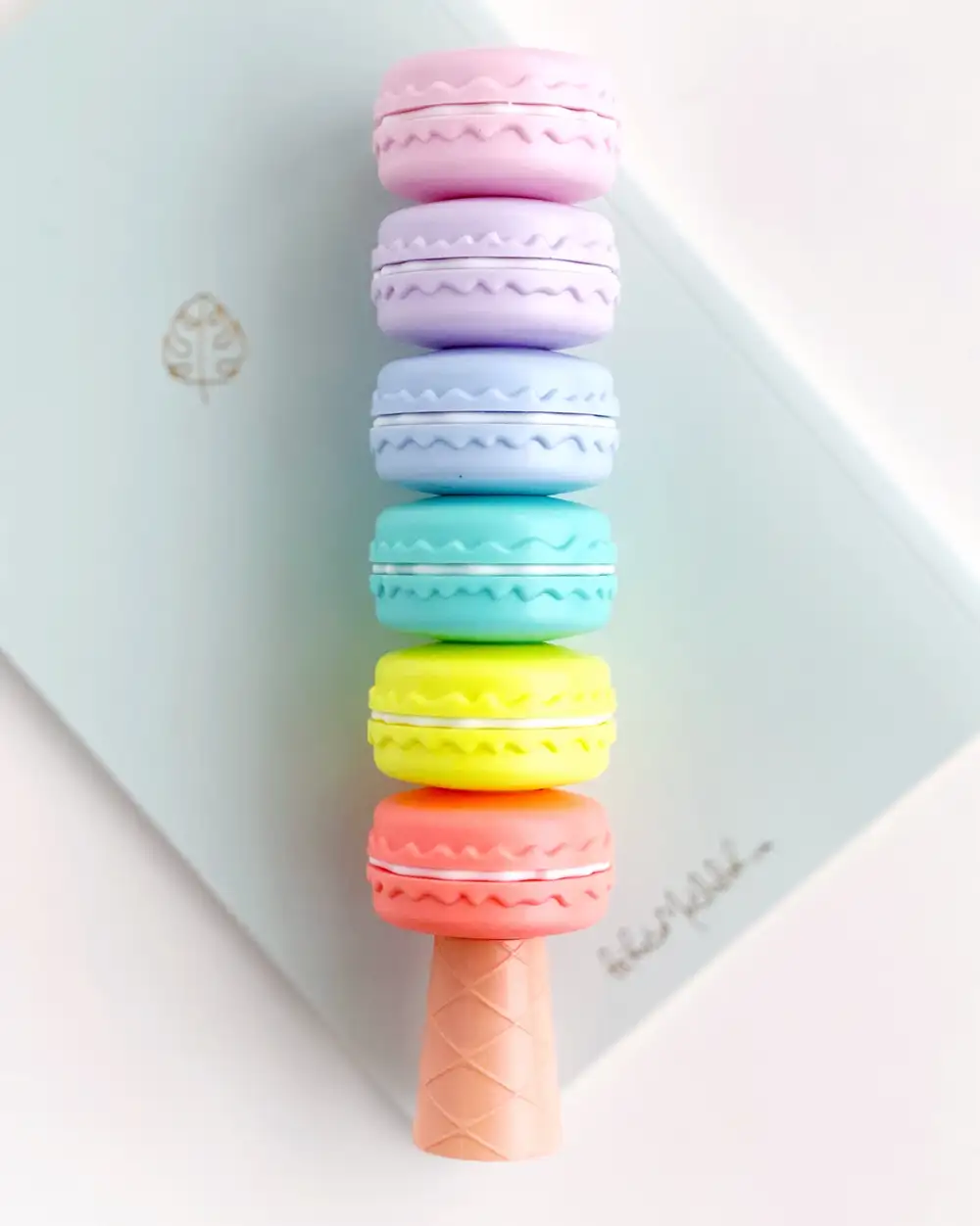 Makaron Fosforlu Kalemler 6lı Mini Boy Pastel Renkler