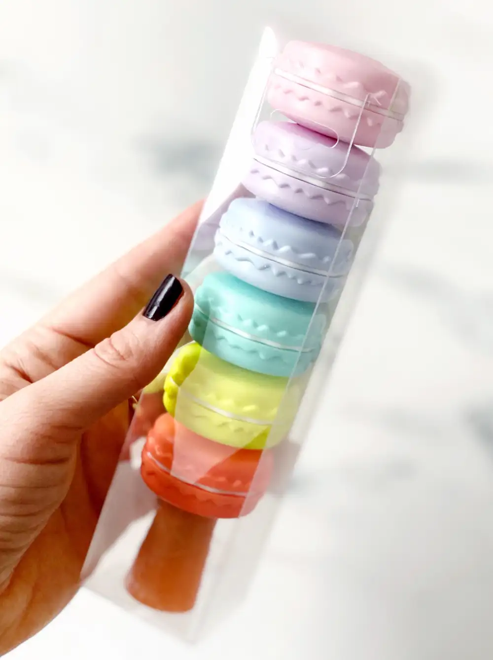 Makaron Fosforlu Kalemler 6lı Mini Boy Pastel Renkler