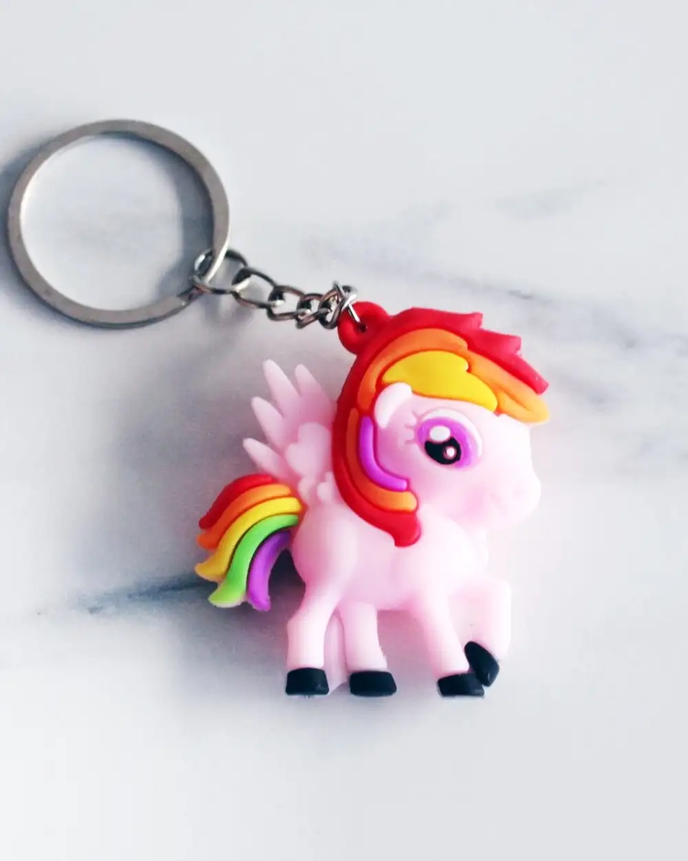 Anahtarlık - Silikon Pembe Unicorn Anahtarlık