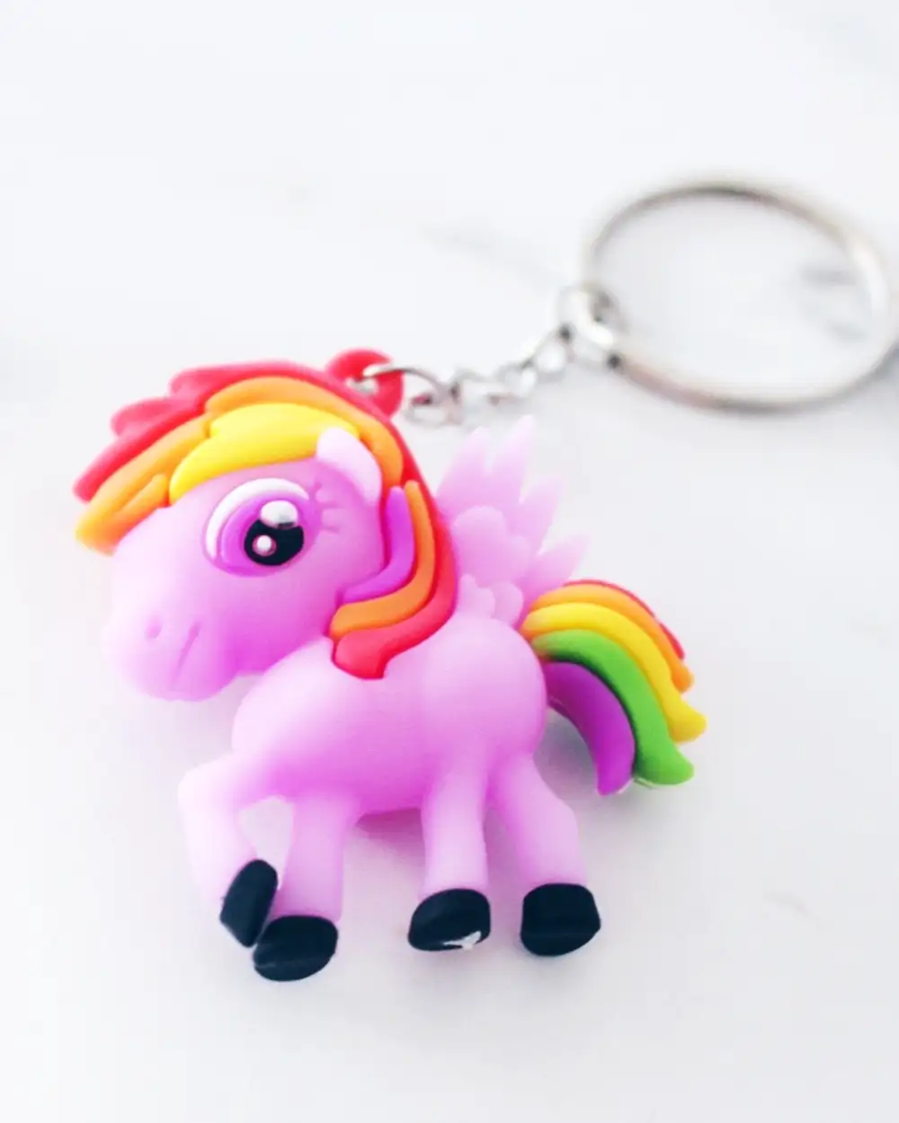 Anahtarlık - Silikon Lila Unicorn Anahtarlık