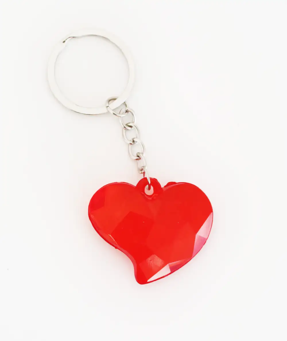 Anahtarlık -  Kristal Kırmızı Kalp Anahtarlık