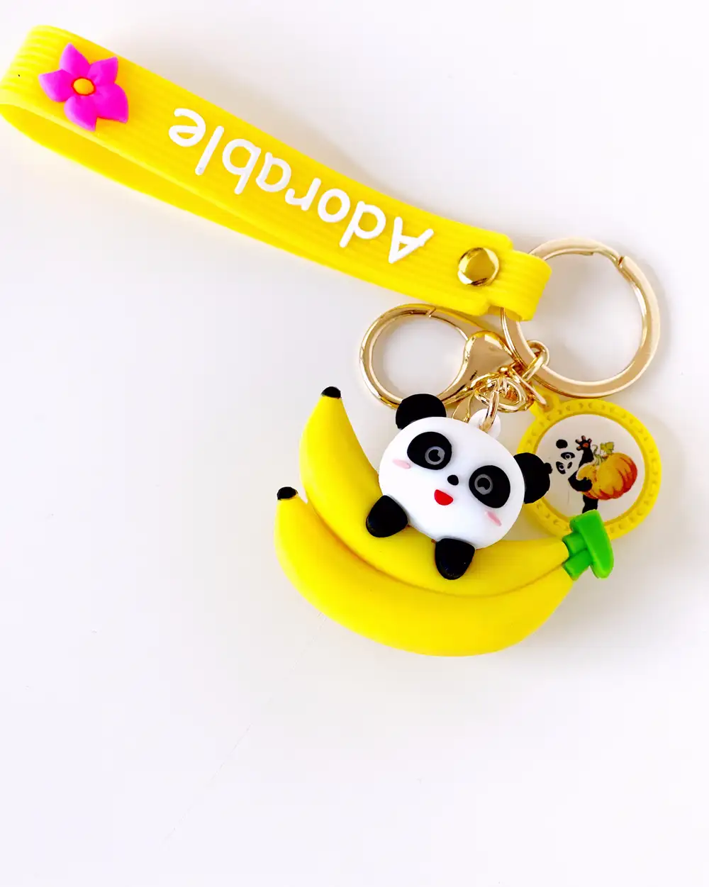 Anahtarlık -  Muz Slikon Panda Anahtarlık