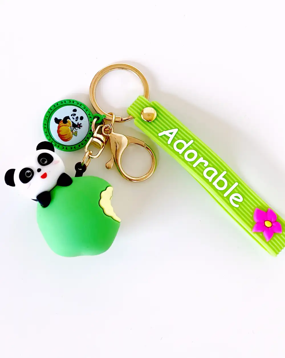 Anahtarlık -  Elma Slikon Panda Anahtarlık