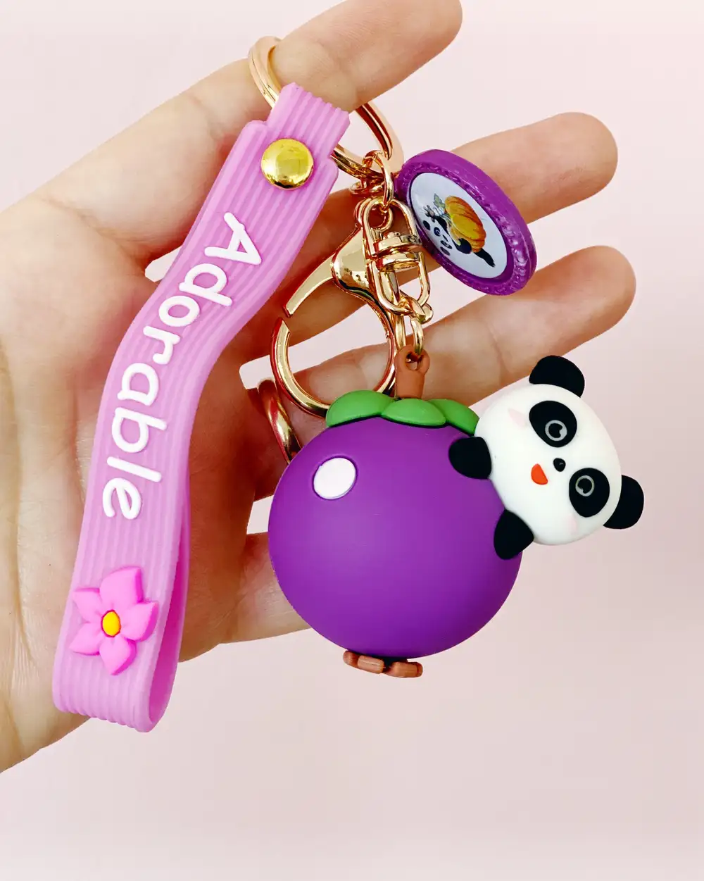 Anahtarlık - Yaban Mersini Slikon Panda Anahtarlık
