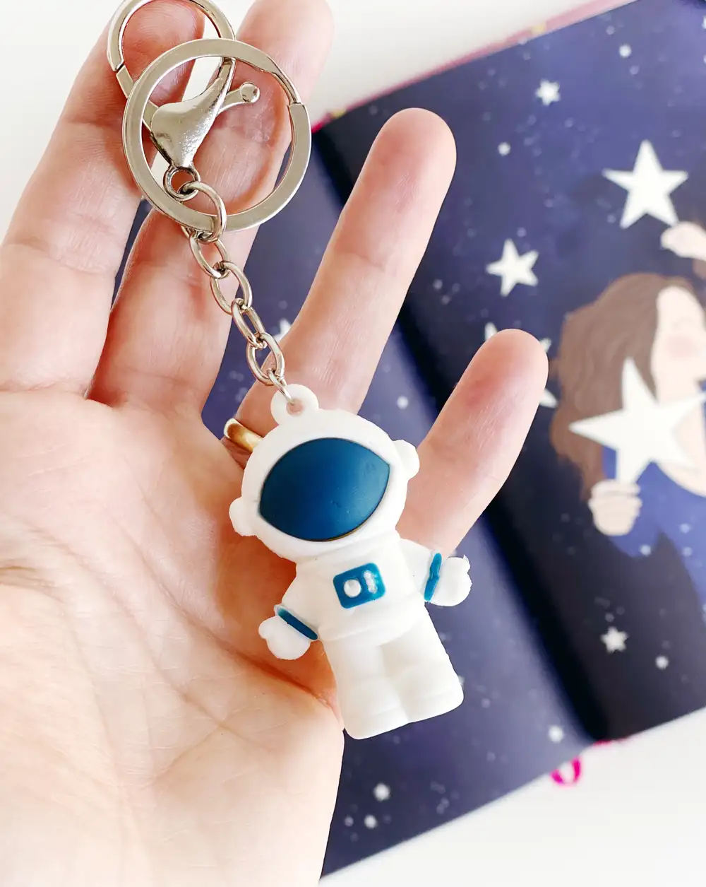 Anahtarlık - Beyaz Lacivert Astronot Anahtarlık