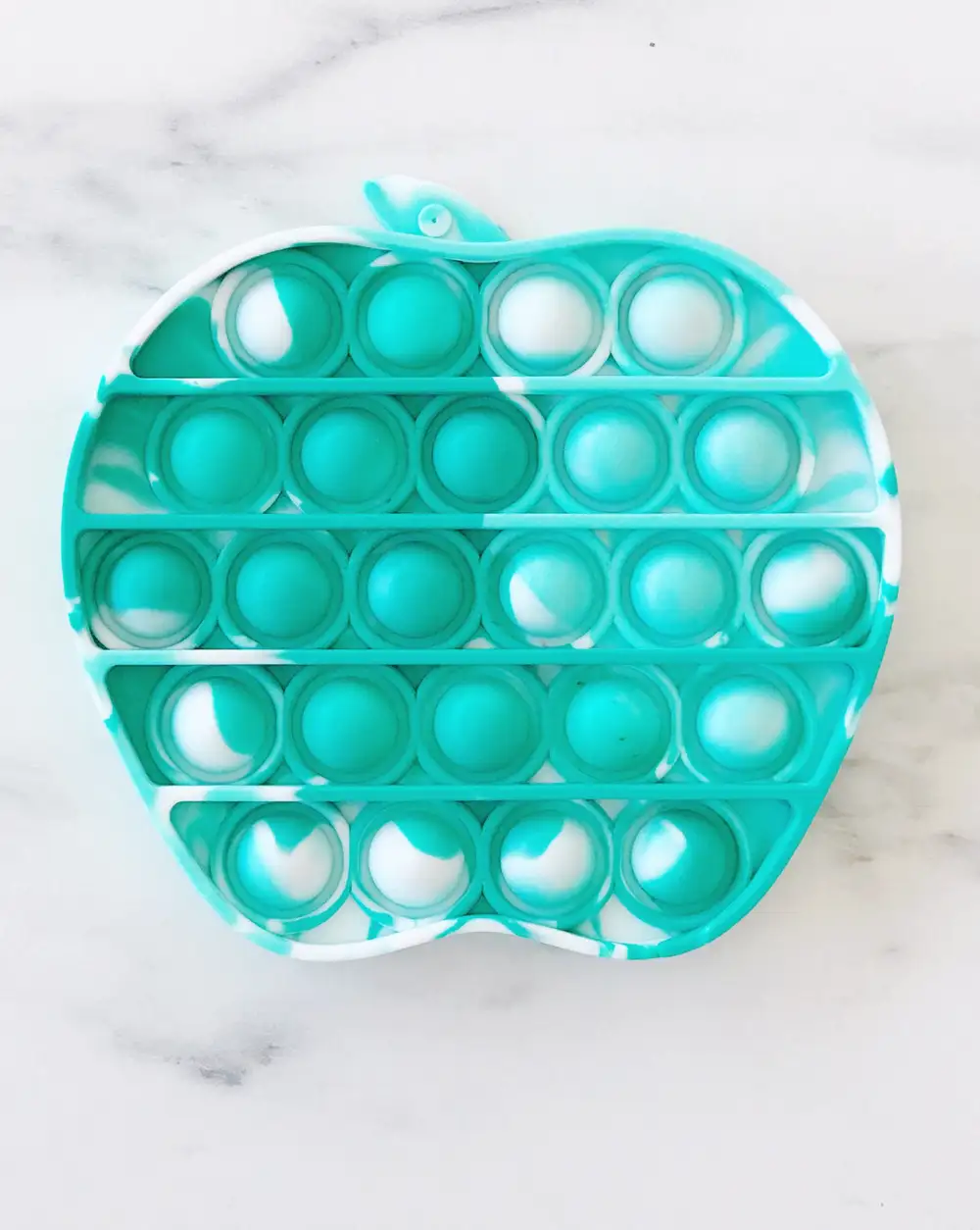 Turkuaz Elma Pop it Push Bubble Stres Atıcı Rahatlatıcı Duyusal Oyuncak
