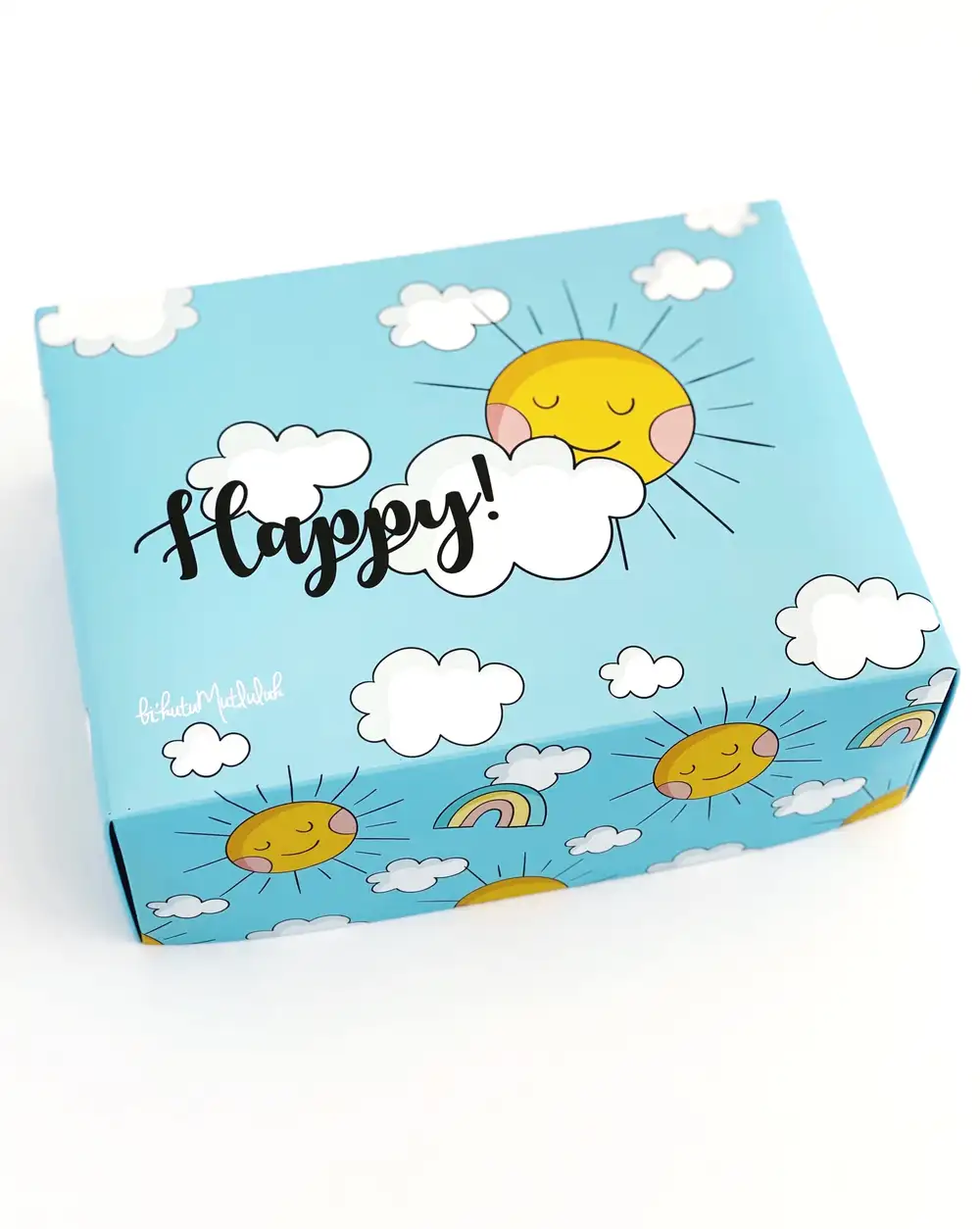 Happy Today Güneş ve Bulutlar Mavi Çocuklar İçin Boş Hediye Kutusu ( Sadece Kutu )