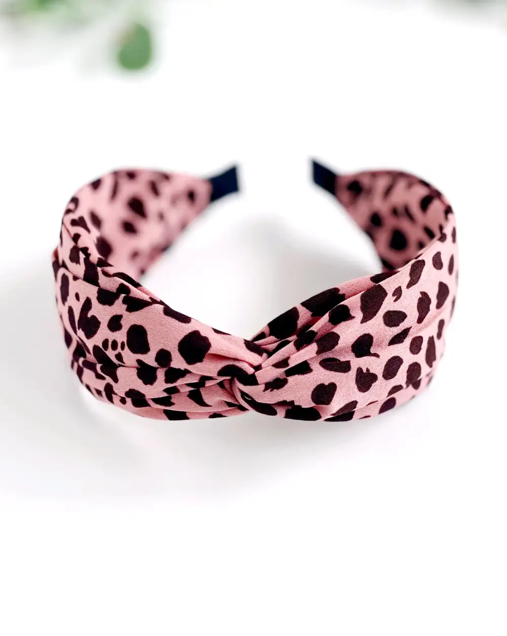 Leopar Desenli Pembe Taç Toka