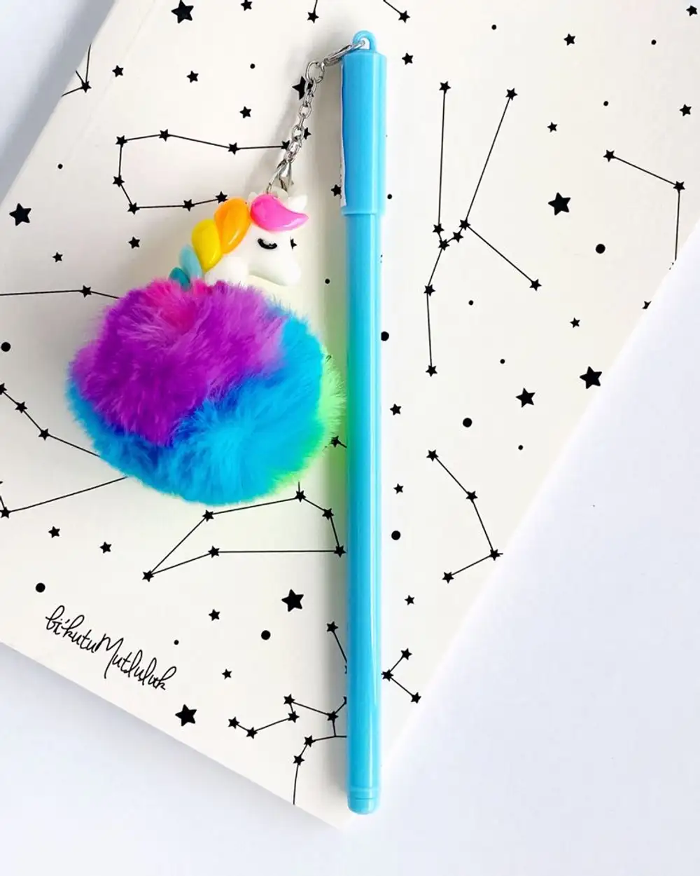 Peluş Unicorn Mavi Tükenmez Kalem