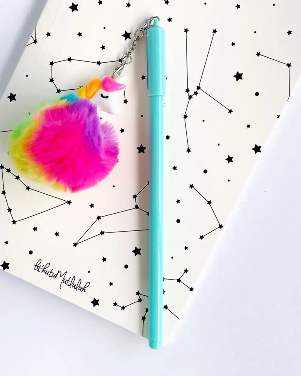 Peluş Unicorn Su Yeşili Tükenmez Kalem