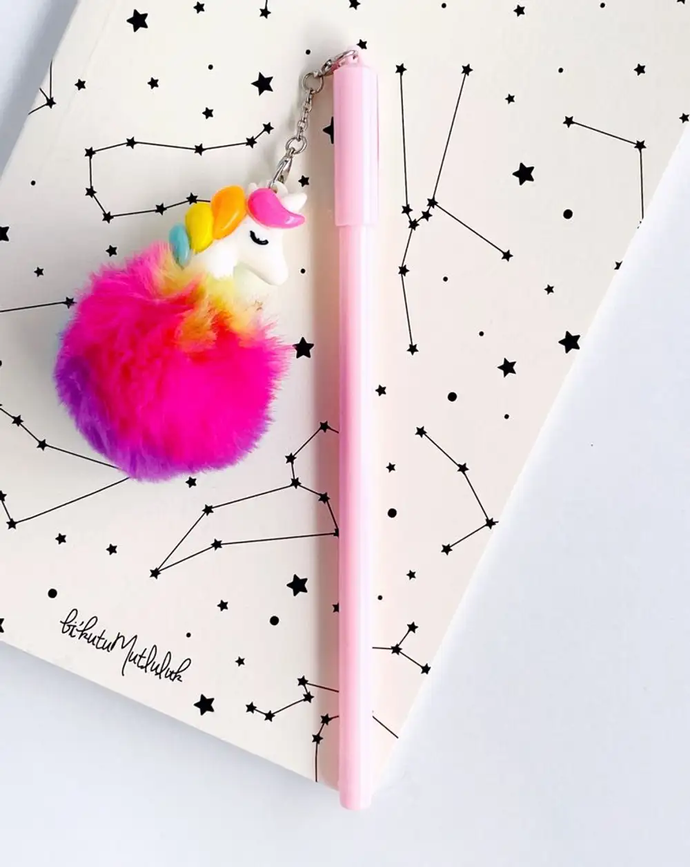 Peluş Unicorn Pembe Tükenmez Kalem