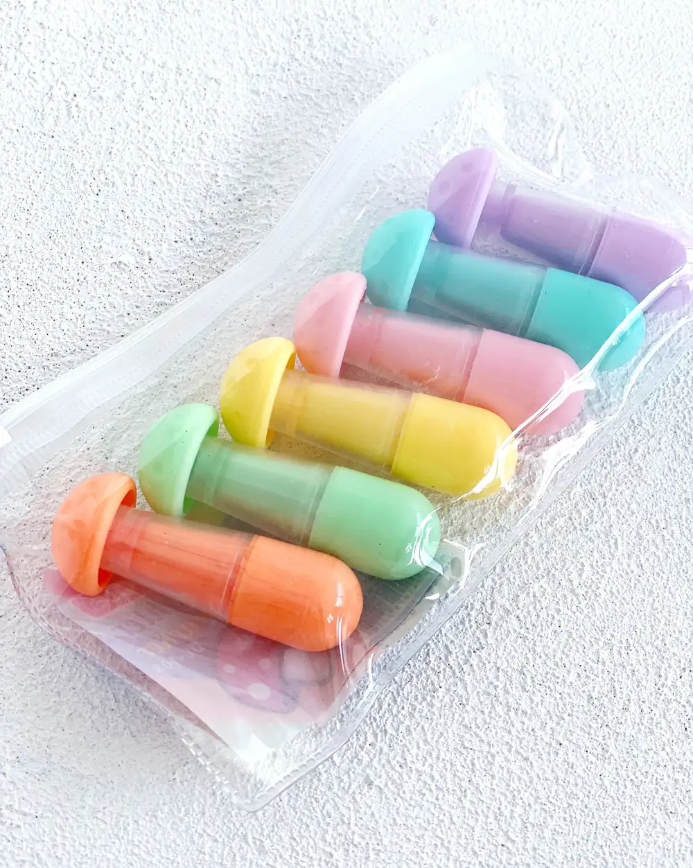 Mantar Fosforlu Kalemler 6lı Mini Boy Pastel Renkler