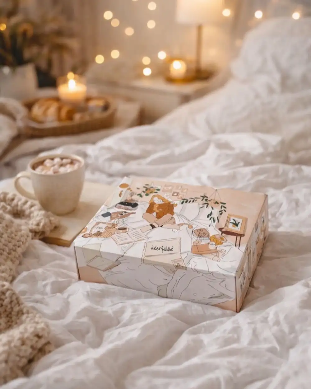 Boho Temalı Boş Hediye Kutusu