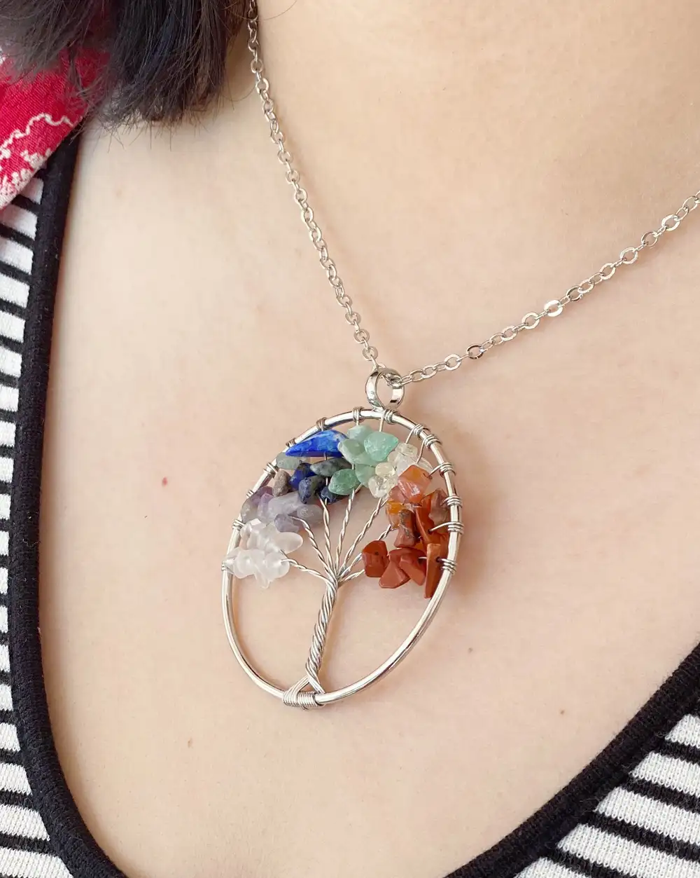 Ağaç Doğal Taş Kolye