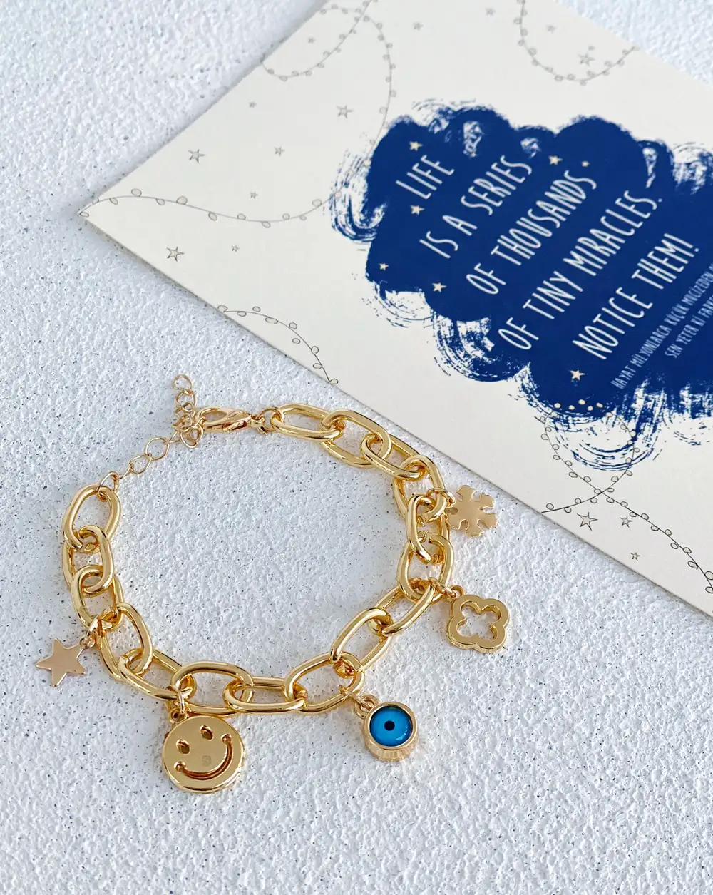 Mutlu Şans Gold Zincir Bileklik