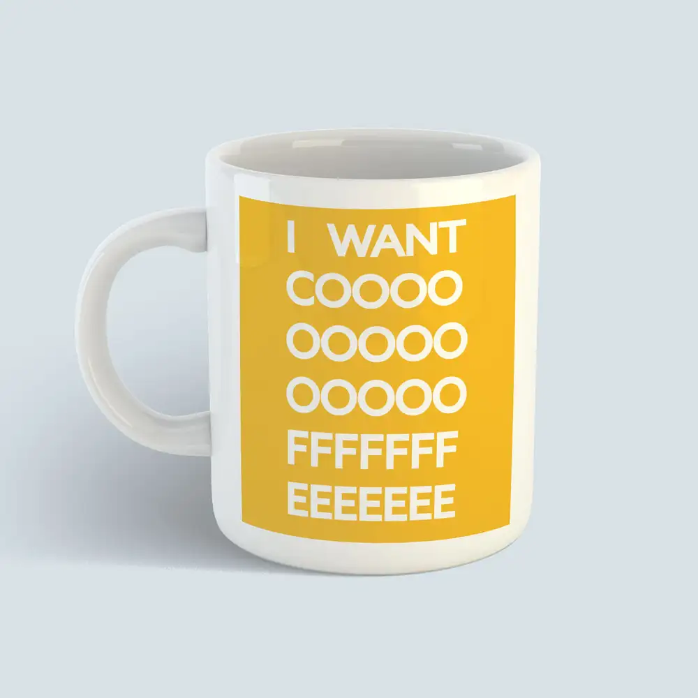 I Want Coffee Sarı Kupa