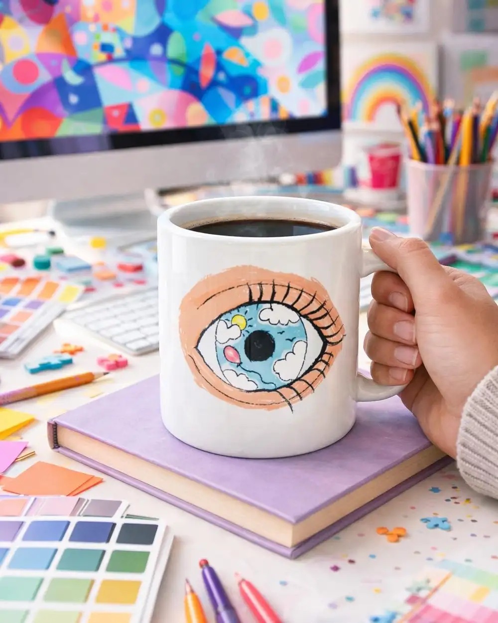 Grafik Tasarımcı Serisi Mutlu Göz Kupa