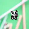 Çiçekli Panda Rozet Küçük 