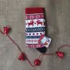 Yeni Yıl Klasik Lacivert Kırmızı Kadın Çorap Küçük 