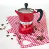 Metalik Kırmızı Moka Pot Espresso Kahve Makinesi Küçük 