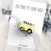 Dekoratif Sarı Vosvos Minibüs ve Motto Kartı Küçük 
