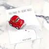 Dekoratif Kırmızı Vosvos Araba ve Motto Kartı Küçük 