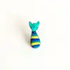 kedi mavi çizgili rozet Küçük 