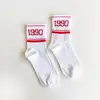 Çorap N074 Beyaz serisi - Kırmızı çizgili 90's çorap Küçük 
