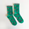 Çorap N097 Meyve Serisi - Yeşil Renk Çilek Çorap Küçük 